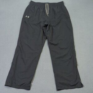 Under Armour Pants Men's XL Black Woven Warm Up Heatgear Ankle Zip Athletic
